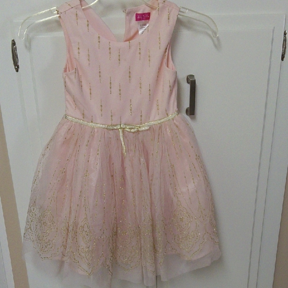 Zunie Pink Dress with Gold Details